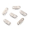 Tarnish Resistant 201 Stainless Steel Links Connectors, Rectangle with Word TBK, Stainless Steel Color, 11x4x0.6mm, Hole: 1.5mm and 1.8x2mm