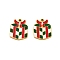 Ion Plating(IP) 304 Stainless Steel Pendants, Christmas Theme Enamel Charms, Golden, Box, 12x10x1mm, Hole: 1.2mm