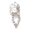 Brass Fold Over Clasps, Cadmium Free & Nickel Free & Lead Free, Rectangle, Platinum, 32mm