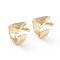 Brass Cuff Rings, Open Rings, Long-Lasting Plated, Real 18K Gold Plated, Letter.X, Size 6, 17mm
