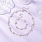 Brass Jewelry Sets, including Necklace and Bracelets, Round, with Shell Pearl Beads, Golden, 435mm