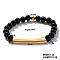 Natural Black Onyx Stretch Bracelets, Brass Tube Beaded for Women, Elegant and Stylish Daily Accessory, Inner Diameter: 6-3/4 inch(17cm)