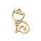 201 Stainless Steel Pendants, Cat Shape Charms, Real 18K Gold Plated, 17x9.5x1mm, Hole: 1.4mm