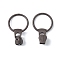 Alloy Zipper, with Resin Puller, Round, Cadmium Free & Lead Free, Coconut Brown, 37mm, ring: 31.5x23.5x1.5mm, zipper puller: 10.5x9x7.5mm