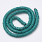 Handmade Polymer Clay Beads, Disc/Flat Round, Heishi Beads, Dark Cyan, 4x1mm, Hole: 1mm, about 380~400pcs/strand, 17.7 inch