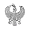 304 Stainless Steel Big Pendants, with Micro Pave Cubic Zirconia, Egyptian God Horus Royal Falcon Eagle, Clear, Stainless Steel Color, 57x56x5mm, Hole: 9.5x6.5mm