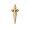 304 Stainless Steel Pendants, Cross Charm, Real 14K Gold Plated, 21.5x8x2mm, Hole: 1mm