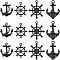 SUPERFINDINGS 24Pcs 4 Styles Nautical Charm Pendants Anchor Rudder Alloy Pendents Electrophoresis Black Alloy Pendents for Necklace Bracelet Jewelry Making