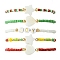 5Pcs 5 Styles Christmas Theme Glass Seed Beaded Stretch Bracelets for Women, with Shell & Acrylic Beads, Mixed Color, Inner Diameter: 2-3/8 inch(6cm), 1pc/style