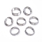 Rack Plating Brass Bead Frames, Ring, Platinum, 13x2mm, Hole: 1.4mm