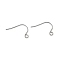 316 Surgical Stainless Steel Earring Hooks, Ear Wire, with Horizontal Loop, Stainless Steel Color, 12~13mm, Hole: 1.8mm, Pin: 0.7mm