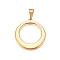 304 Stainless Steel Pendants, Round Ring, Golden, 33x30x1.5mm, Hole: 10x4.5mm