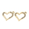 Alloy Rhinestone Pendants, Heart, Golden, 17.5x20x1.5mm, Hole: 1.8mm