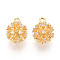 Brass Micro Pave Cubic Zirconia Charms, Ball, Real 18K Gold Plated, 12x10mm, Hole: 1.5mm