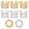 8Pcs 2 Colors Brass Micro Pave Cubic Zirconia Beads, Long-Lasting Plated, Crown, Mixed Color, 7x5mm, Hole: 3mm, 4pcs/coclor