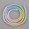 7 Colors Frosted Glass Beads Strands, Segmented Multi-color Beads, Faceted Rondelle, Mixed Color, 3x2.5mm, Hole: 0.6mm, about 196pcs/strand, 17.99 inch(45.7cm)