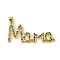 Mother's Day Real 18K Gold Plated Brass Micro Pave Random Color Cubic Zirconia Pendants, Cadmium Free & Nickel Free & Lead Free, Word Mom, Colorful, 19x39.5x2mm, Hole: 5x3.5mm
