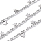 304 Stainless Steel Curb Chains, Unwelded, with Spool, with Star Charms, Stainless Steel Color, 5x5.5x0.5mm