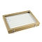 Imitation Leather Jewelry Ring Boxes, Rectangle Desktop Organizer Case with Glass Cover, for Rings, White, 35x24x3cm