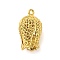 Hollow Brass Pendants, Flower Charms, Rack Plating, Long-Lasting Plated, Lead Free & Cadmium Free, Real 18K Gold Plated, 23.5x14mm, Hole: 1.2mm