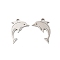 Non-Tarnish 201 Stainless Steel Pendants, Laser Cut, Ocean Theme, Stainless Steel Color, Dolphin, 16.5x11x1mm, Hole: 1.5mm