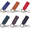 6Pcs 6 Colors Alloy Keychain, with Imitation Leather Finding, Mixed Color, 14.8cm, 1pc/color