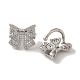 Серьги-каффы из латуни с микропаве из кубического циркония EJEW-R162-22P-2