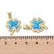 Латунные микро-паве синие подвески с фианитом KK-D057-03G-3
