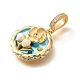 Подвески из латуни с микропаве из циркония KK-R212-03G-04-2