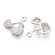 Латунные микро проложить кубического циркония подвески KK-T074-73P-2