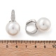 Латунные серьги-кольца из прозрачного кубического циркония EJEW-R016-03P-6