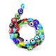 Ручной сглаза Lampwork плоские круглые пряди шарик LAMP-L058-10mm-M-4