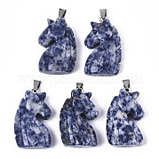 Резные подвески из натурального содалита G-N0327-002F