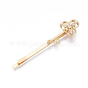 Латунные фурнитуры шпильки Bobby Pin с микро-покрытием из прозрачного кубического циркония MAK-N232-002