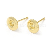 Плоские круглые серьги-гвоздики из нержавеющей стали 201 STAS-Q315-08G