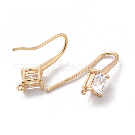 Крюк латунные серьги X-ZIRC-Q019-002G-1