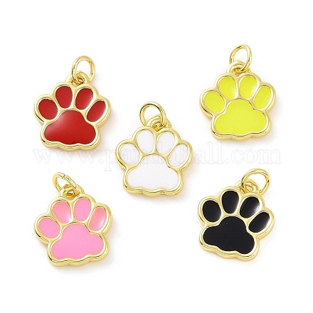 Подвески из латуни с покрытием из эмали KK-C008-17G-1