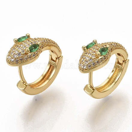 Серьги-кольца из латуни с микро-паве из фианита EJEW-S208-057B-1
