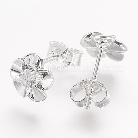 Серьги-гвоздики из латуни EJEW-EE0001-230-1