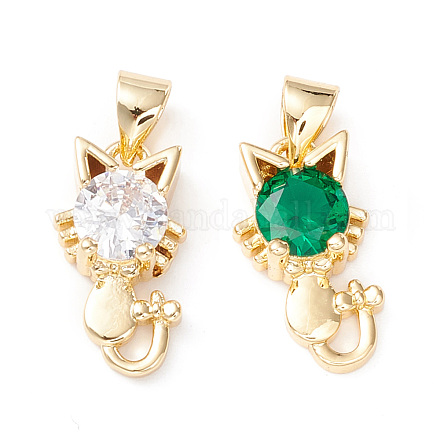 Латунные микро проложить кубического циркония подвески KK-D067-10G-01-RS-1