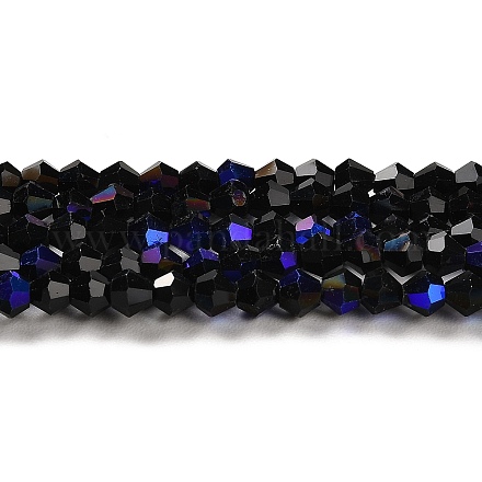 Прозрачные стеклянные бусины гальваническим пряди GLAA-F029-3mm-D02-1