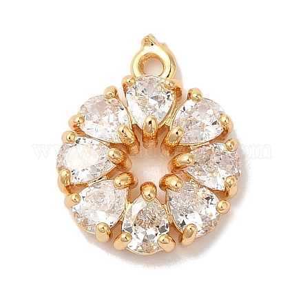 Латунные микропаве прозрачные подвески с фианитом KK-M294-26G-1