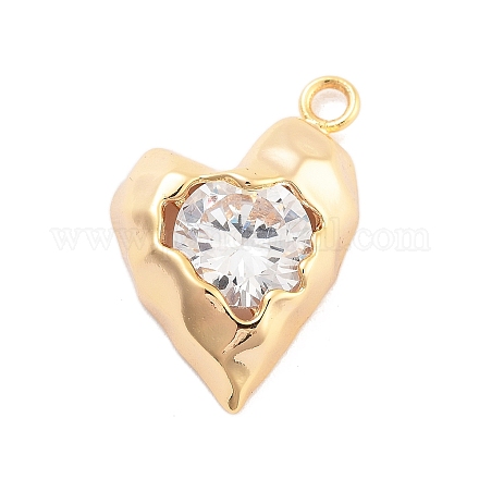 Латунные микропаве прозрачные подвески с фианитом KK-B095-03G-1