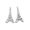304 Stainless Steel Pendants, Eiffel Tower Charm, Anti-Tarnish, Stainless Steel Color, 28x15x2mm, Hole: 1.6mm