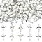 60Pcs 10 Style Acrylic Alloy Pendants, with 304 Stainless Steel Findings, Angel, Antique Silver & Stainless Steel Color, 3.5mm, Hole: 3mm, 60pcs/set