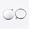 Tarnish Resistant 304 Stainless Steel Pendant Cabochon Settings, Plain Edge Bezel Cups, Flat Round, Stainless Steel Color, Tray: 25mm, 32x27x2mm, Hole: 3mm
