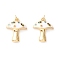 Autumn Theme Rack Plating Brass Micro Pave Colorful Cubic Zirconia Pendants, with Enamel, Cadmium Free & Nickel Free & Lead Free, Real 18K Gold Plated, Mushroom, White, 16.5x14x3.5mm, Hole: 2.8mm