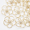 Brass Filigree Joiners Links, with Cubic Zirconia, Flower, Clear, Real 18K Gold Plated, 30x30x4.5mm