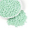 Baking Paint Glass Seed Beads, Heart, Aquamarine, 3.5x4.5x4.5mm, Hole: 1mm, about 7620pcs/pound