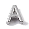 Brass Pendants, Cadmium Free & Nickel Free & Lead Free, Letter Charms, Platinum, Letter A, 8x7.5x3mm, Hole: 1.5mm